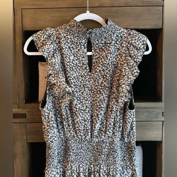 NWOT Lulus: Evalina Black Floral Print Mock Neck Maxi Dress Large - Picture 8 of 12